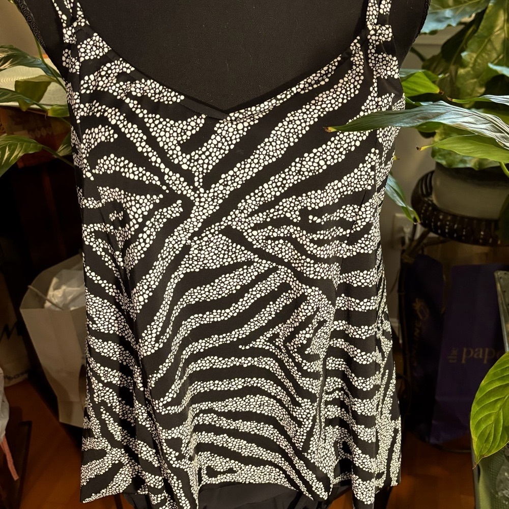 Lands’ End Swimsuit, 2-Piece Black & White, Size 12